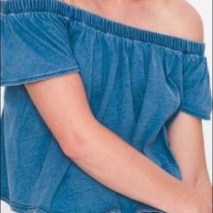 Off the shoulder jean top